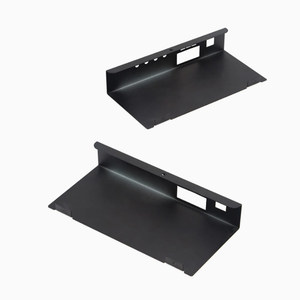 <b>Black</b> Metal <b>Shelf</b> <b>Bracket</b> With Cutout Slots For Wall Mounting - Product Image 1