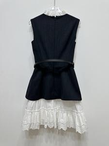 Nuevas llegadas de Bettergirl para Ramadán 2026: <span class=keywords><strong>Vestido</strong></span> casual sin mangas en gris con patchwork <span class=keywords><strong>blanco</strong></span>. - Product Image 6