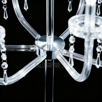 Chandelier élégant pour décoration de table, fournitures de décoration de mariage, décoration de cérémonie, porte-bougie de luxe transparent exquis