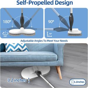 Self-Propelling Eco-Friendly Portable Hardwood Tile Floor <b>Cleaner</b> Automatic Cordless Electric Spinning <b>Spray</b> Mop Stainless Steel - Product Image 4