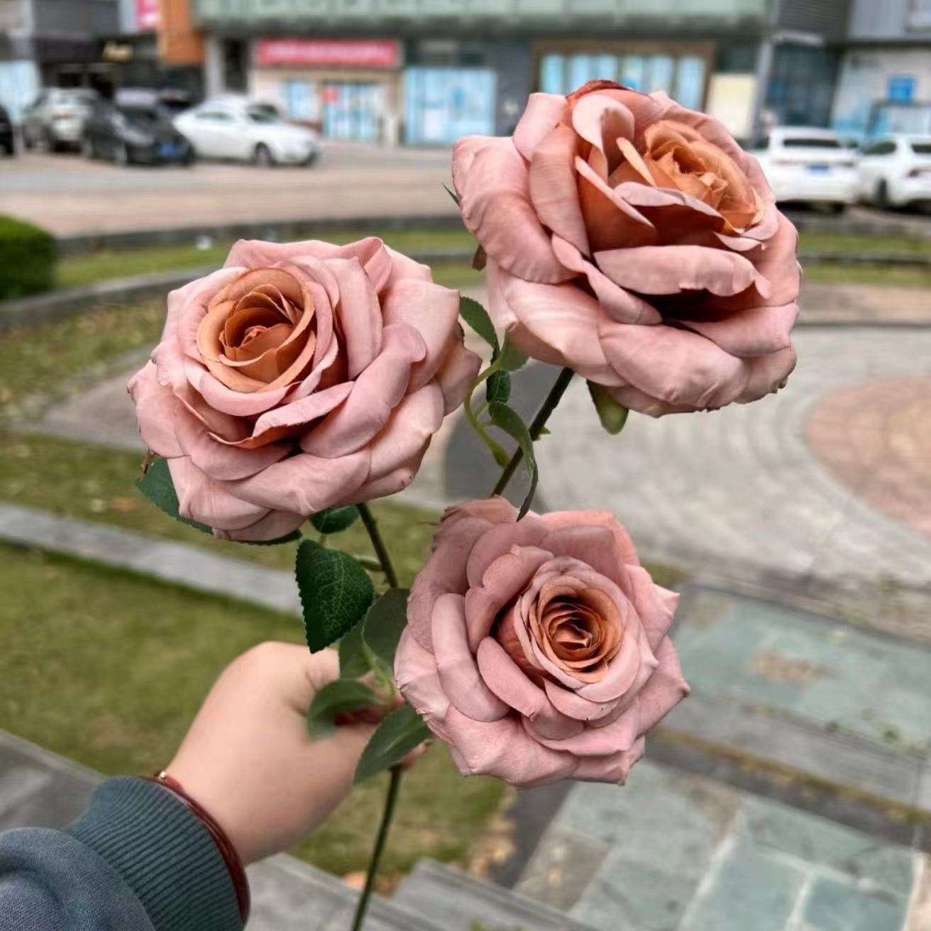 3 tête de curling rose curry