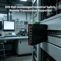 Switch Jaringan Industri Tanpa Manajemen DIN Rail 8 Port Fast Ethernet 100M 2 SFP Opsional Tanpa Kipas 40-80C DC 12-48V Cina