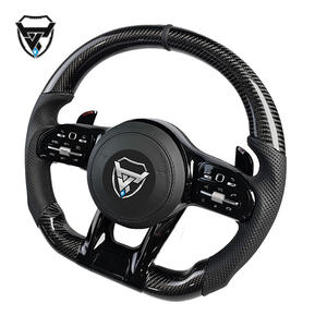 Volant modifié semi perforé en carbone incliné noir pour Mercedes Benz C GLC E S CLS <span class=keywords><strong>AMG</strong></span> ZC-223-T23-F - Product Image 2