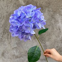 Simulasi 3D Bunga Hydrangea Sutra untuk Dekorasi Pernikahan & Rumah Warna Biru Bella Grosir Lintas Negara