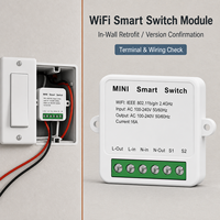 Módulo de Interruptor Inteligente WiFi Tuya de 16A, Control por Temporizador, Mini Interruptor de Pared, Control por Voz a través de Aplicación, para Actualización de Interruptores Existentes