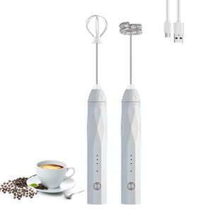 새로운 우유 Frother 핸드 헬드, USB 충전식 전기 거품 메이커 커피, 3 속도 미니 우유 거품 음료 믹서 2 Whisks - Product Image 1