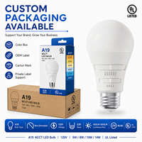 Ampoule LED A19 fonctionnelle à prix direct usine, 1500LM, 6 températures de couleur sélectionnables, 4 niveaux de puissance, culot E26, 120VAC, pour usage résidentiel, certifiée UL