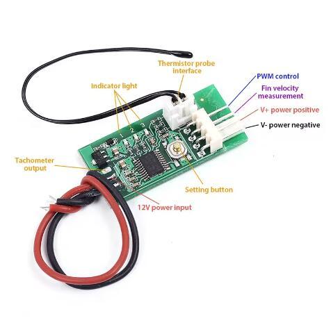 DC 12V PWM Speed Controller Fan Speed governor 4 Wire Computer Temperature control Switch for PC CPU Cooler Fan Alarm STK IC