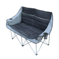 Prix usine 16*0.8mm Tube en acier pliant Double chaise et Double chaise pliante de camping et chaise de camping pliante pour amoureux