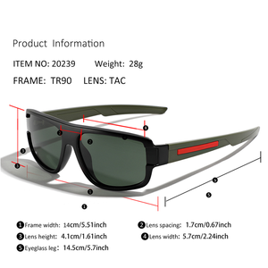 TR90 Sparloo <strong>2023</strong> Unisex Sports-Style Y2K Sunglasses Polarized with Tac Lenses and PC Frame - Product Image 5