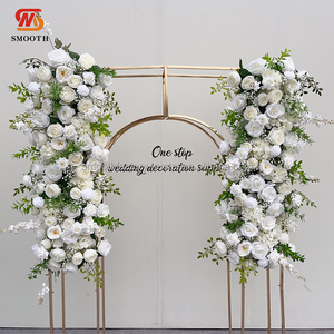 LEDA Direct Factory Sale Handmade White Rose Chrysanthemum Hanging Artificial Flower <b>Runner</b> for Wedding - Product Image 2