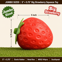 Southpeak Jumbo Realistisch Aardbei Squishy Speelgoed Langzaam Terugverende Sensorische Stressverlichting Groot Fruit Speelgoed voor ADHD Angst Cadeau