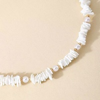 Collier en perles de coquillage irrégulières de style européen et américain pour femme, chaîne de clavicule bohème pour les vacances à la plage