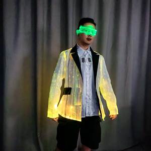 Traje de fibra óptica para actuación occidental; Colorido traje de bar y club nocturno para organizar bebidas; Maestro de ceremonias en el sitio Co - Product Image 6