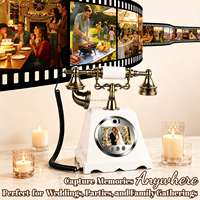 Téléphone Livre d'Or Vidéo Vintage à Prix Abordable avec Enregistrement Audio/Vidéo pour Fêtes, Anniversaires et Photos