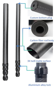 Poteau télescopique en fibre de carbone personnalisé de <span class=keywords><strong>45</strong></span> pieds Poteau d'extension léger de 20 pieds 30 pieds 40 pieds avec motif - Product Image 2