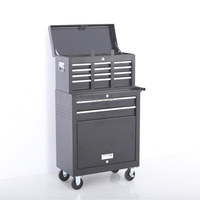Armoire à outils 2-en-1 avec 6 tiroirs supérieurs et 2 tiroirs à porte basse, rangement roulant, en acier laminé à froid, pour garage, OEM/ODM