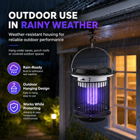 Piège à moustiques solaire 1200V, étanche, anti-insectes UV, pour jardin et cour, avec piquet