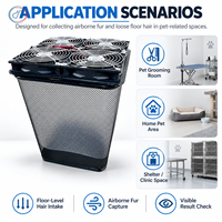 Aspirateur de poils d'animaux personnalisé DIY, à aspiration par le bas, pour chiens et chats, 4 ventilateurs, vitesse réglable, 15W, pour la maison et les salons de toilettage pour animaux