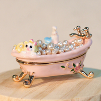 Boîte à bijoux en émail Yishangbao, ornement baignoire à bulles, style européen, rose mignon, luxe léger, cadeau pour la maison, le bureau, mariage
