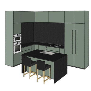 Gabinetes de cocina brillantes laminados metálicos hechos en China - Product Image 6