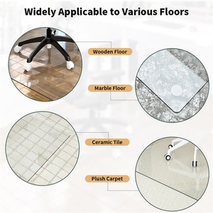 Tapis de chaise de bureau <span class=keywords><strong>en</strong></span> <span class=keywords><strong>verre</strong></span> trempé personnalisé pour tapis ou planchers de bois franc, protecteurs de <span class=keywords><strong>sol</strong></span> d'ordinateur - Product Image 6