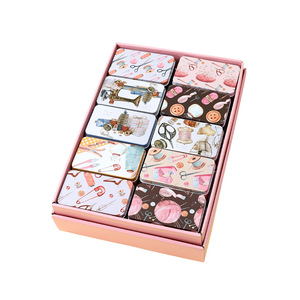 Rectangular Tin <b>Box</b> Metal Storage Container Flip Lid Patterned Design For Candy Cookies <b>Small</b> Items <b>Gift</b> <b>Box</b> - Product Image 5