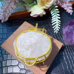 Caja de Joyería de Ágata Blanca Natural al por Mayor, Estuche de Almacenamiento de Cristales Curativos de Artesanía Folclórica para Exhibición de Anillos y Adornos de Lujo - Product Image 1