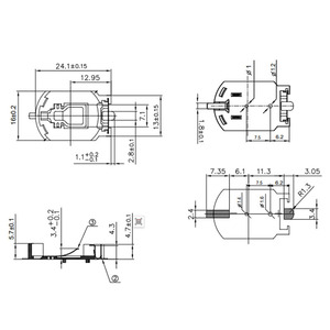 Support de pile CR2032 BS-8 plaqué or, support de pile bouton horizontal SMT résistant aux hautes températures, conforme ROHS - Product Image 3