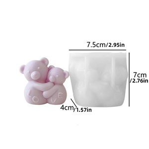 Molde de Silicona para Velas del Día de San Valentín, Molde de Osos Abrazados con la Palabra LOVE para Velas, Decoración del Hogar, Molde para Velas Aromáticas, Resina - Product Image 5