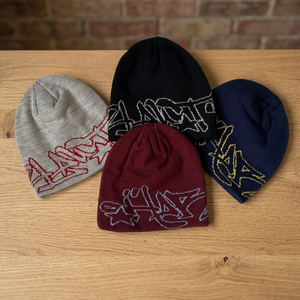 Bonnet d'hiver 100 % acrylique jacquard à motif lettres, style urbain, ajustement réglable, impression par sublimation, unisexe pour usage extérieur - Product Image 3