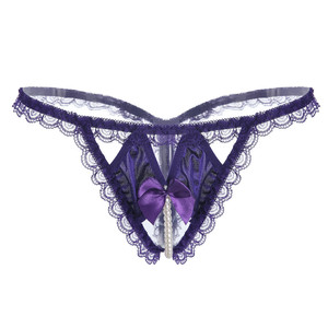 Vente en gros usine : Lingerie sexy pour femmes avec perles, broderies, string à entrejambe ouvert, taille basse, nœud, G-string, culotte perlée pour adultes - Product Image 4