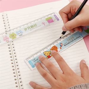 2023 conception unique 12 pouces/30cm multifonctionnel transparent intégré longue <span class=keywords><strong>loupe</strong></span> mince colorée en plastique dur règle - Product Image 4