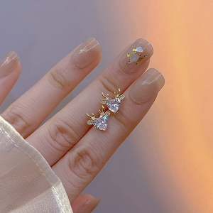 Pendientes de tuerca en forma de estrella a la moda de Plata de Ley 925, diseño minimalista, moda coreana, venta al por mayor para mujeres para aniversarios - Product Image 2