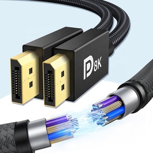 Factory <span class=keywords><strong>DisplayPort</strong></span> a <span class=keywords><strong>DisplayPort</strong></span> <span class=keywords><strong>Cable</strong></span> 1,4 Chapado en oro de alta definición 8K 60Hz <span class=keywords><strong>4K</strong></span> HDR <span class=keywords><strong>144Hz</strong></span> <span class=keywords><strong>Cable</strong></span> de conexión de video <span class=keywords><strong>Cable</strong></span> DP - Product Image 2