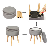 Bailey personnalisé chaise nordique moderne rond Simple stockage pouf mode loisirs repose-pieds tabouret petit banc intelligent en gros