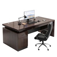 Bureau de direction moderne et élégant haut de gamme, table d'écriture et d'ordinateur individuelle pour dirigeant, mobilier de bureau.