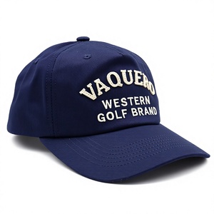 Casquette de baseball en coton à 5 panneaux, style rétro, formel et sportif, avec applique, personnalisable, bleu marine, broderie de logo, vente en gros - Product Image 1