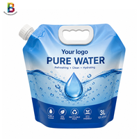 Sac d'emballage souple personnalisé pour liquides et jus, avec bec verseur et poignée de transport, pour eau potable, 3L 5L, usage extérieur