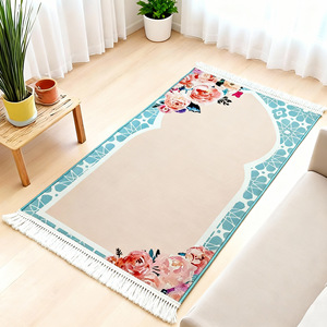 Tapis <span class=keywords><strong>de</strong></span> prière musulman en polyester tissé antidérapant pour les prières, 99 <span class=keywords><strong>perles</strong></span>, excellent cadeau <span class=keywords><strong>de</strong></span> Ramadan pour hommes et femmes - Product Image 1