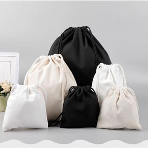 Sac à cordon en velours, coton et satin pour la vente en gros, sac à maquillage en toile à cordon, sac à cordon personnalisé avec logo - Product Image 3