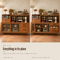 Buffet en bois massif de style nordique, armoire de rangement, vitrine pour salon, salle à manger, meubles de maison