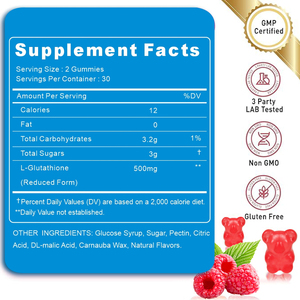 Gommes à saveur de framboise très savoureuses, extrait de vitamine C, gommes blanchissantes, effet anti-âge pour adultes, blanchissez votre peau - Product Image 6