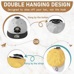 Ganchos de pared adhesivos negros Super fuerte gorra de béisbol organizador pantalla decoración del hogar sombrero perchas titular - Product Image 3