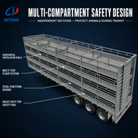 Semi-remorque de transport de bétail de 60 tonnes avec clôture pour animaux, idéale pour le transport de marchandises