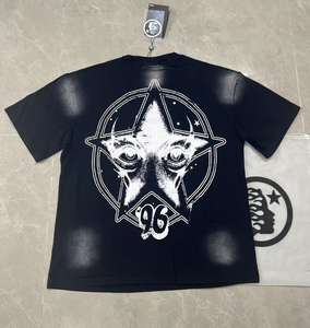 T-shirt tendance avec motif psychédélique à neuf grilles et design occulte, 250g - Product Image 5