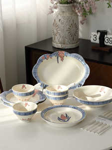 New Product Hot Sale Vintage Elegant Blue Pattern Ceramic Dinnerware <b>Sets</b> Creative Series <b>Microwave</b> Safe Dishwasher Safe - Product Image 4