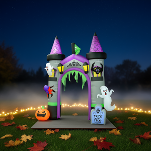 Arco Inflable de Halloween de 3.6 m con Fantasma, Calabaza, Araña y Murciélago, Decoración para Jardín Exterior para la Temporada Festiva - Product Image 2