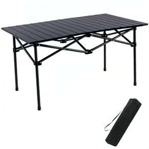 Mesa Plegable Portátil de Acero al Carbono Pequeña para Exteriores, Mesa Rodante de Metal para Camping, Venta al Por Mayor - Product Image 1