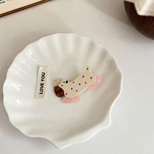 En gros, pinces à cheveux mignonnes à pois personnalisées motif <span class=keywords><strong>Teckel</strong></span>, pinces bec de canard pour filles, épingles à frange latérale, épingles à cheveux en acétate pour accessoires de coiffure - Product Image 5